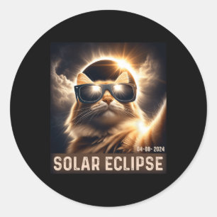 Selfie mit Solar 2024 Eclipse Tragen Gl Runder Aufkleber