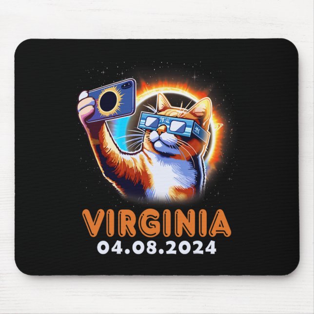 Selfie mit Total Solar Eclipse 2024 Virg Mousepad (Vorne)