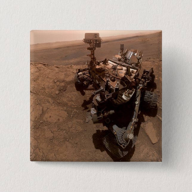 Selfie NASA Mars Neugier Rover Red Planet Button (Vorderseite)