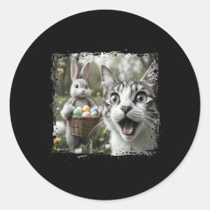 Selfie Osterkatze mit Ostersonnigen Erwachsenen K Runder Aufkleber