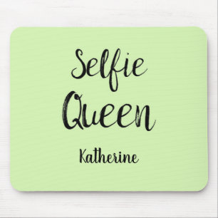 Selfie Queen Name Personalisiert Apple Lime Green Mousepad