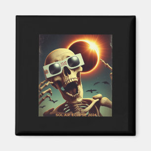 Selfie Skeleton Kids Mens Solar Eclipse 1 Magnet