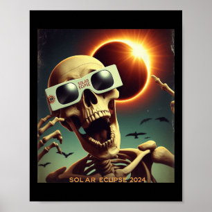 Selfie Skeleton Kids Mens Solar Eclipse 1 Poster