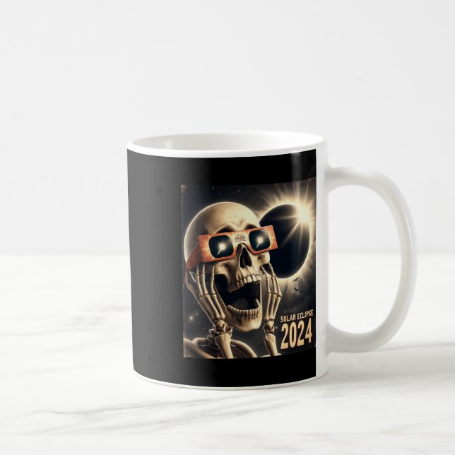 Selfie Skeleton Kids Mens Solar Eclipse 2 Kaffeetasse (Rechts)