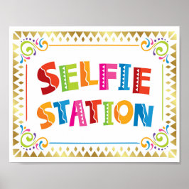 SELFIE STATION Fiesta Party signieren Poster