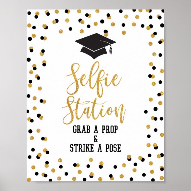 Selfie Station Graben Sie ein Prop-Abschluss-Zeich Poster (Vorne)