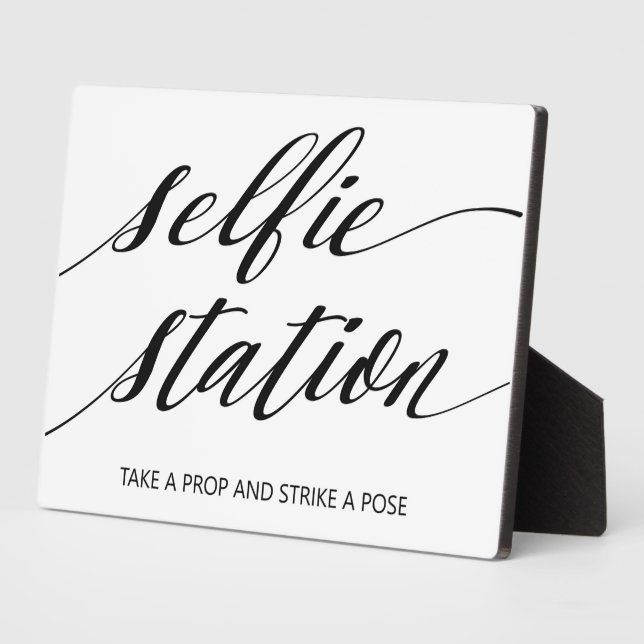 Selfie Station signiert Tabletop Plaque mit Easel Fotoplatte (Seite)