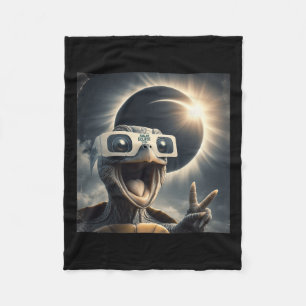 Selfie Turtle Kids Mens Solar Eclipse Fleecedecke
