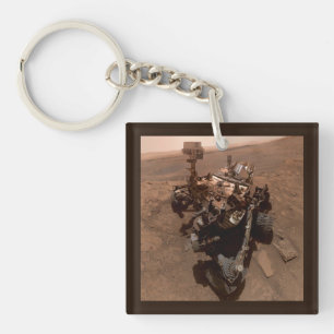 Selfie von Mars Curiosity - rote Marslandschaft Schlüsselanhänger
