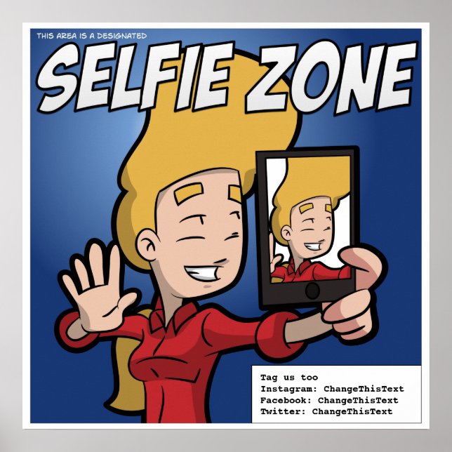 Selfie Zone Poster (anpassbar) (Vorne)
