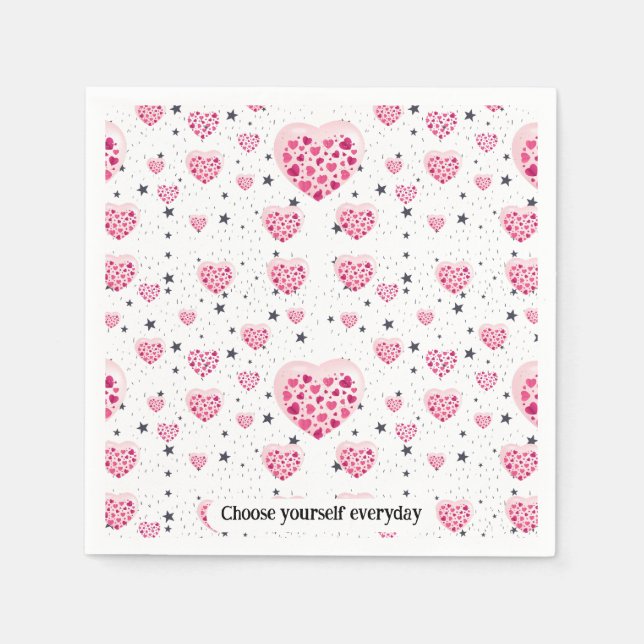 Selflove inspirational quote sweet heart and start serviette (Vorderseite)