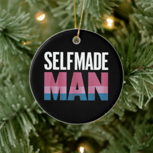Selfmade Man Transgender Trans Pride Flag Transsex Keramik Ornament