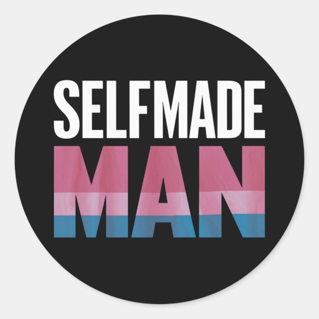 Selfmade Man Transgender Trans Pride Flag Transsex Runder Aufkleber (Vorderseite)