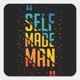 Selfmademan Funny LGBTQ Monat Quadratischer Aufkleber