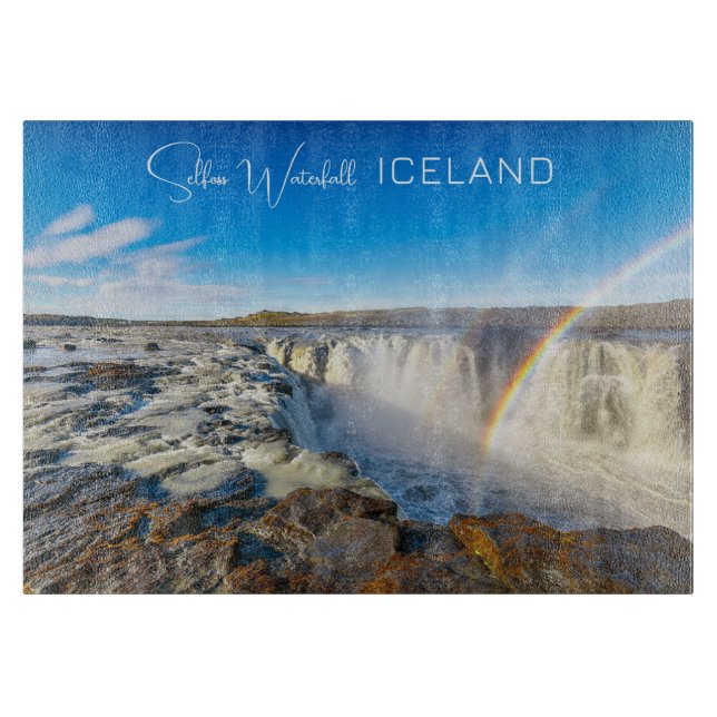 Selfoss Waterfall, Island Schneidebrett (Vorderseite)