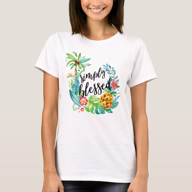 Selig Christliche Religiöse tropische Vegetation T-Shirt (Vorderseite)