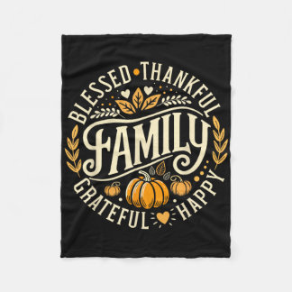 Selig dankbar, Familie für Thanksg Fleecedecke
