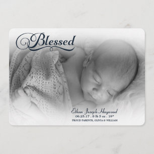 Selig Foto Boy Birth Ankündigung Soft Overlay