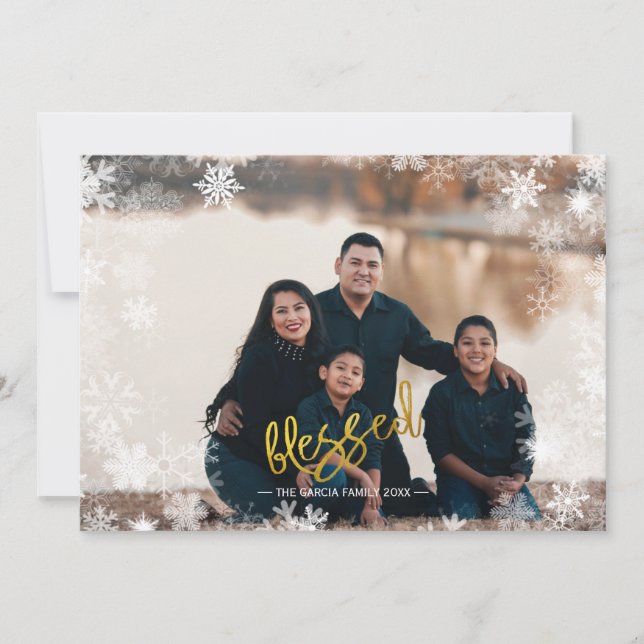 Selig Foto Collage Snowflake Familie Weihnachten (Vorderseite)
