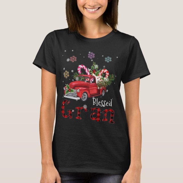 Selig Gran Christmas Red Truck Geschenk für Oma T-Shirt (Vorderseite)