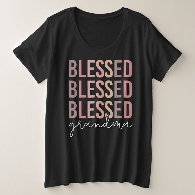 Selig Oma | Geschenke für Oma Große Größe T-Shirt (Design vorne)