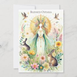 Selig Ostara Pagan Wiccan Flat Holiday Card Feiertagskarte