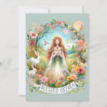 Selig Ostara Witchy Pagan Sage Flat Holiday Card