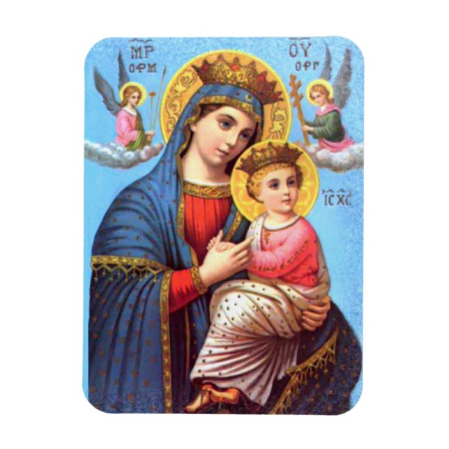 Selige Jungfrau Maria und Säugling Kind Jesus Magnet (Vertikal)