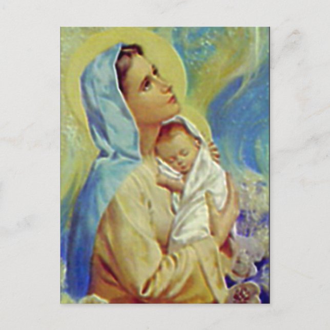 Selige Jungfrau Maria und Säugling Kind Jesus Postkarte (Vorderseite)