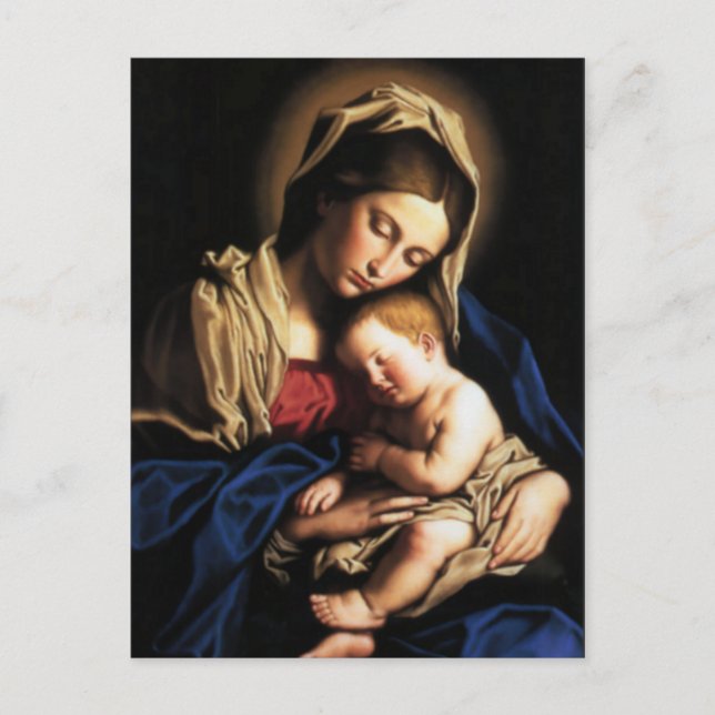 Selige Jungfrau Maria und Säugling Kind Jesus Postkarte (Vorderseite)