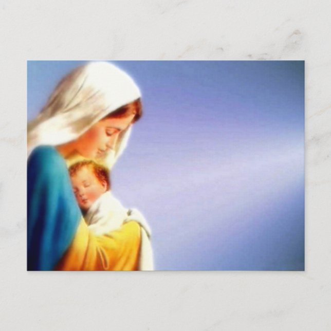 Selige Jungfrau Maria und Säugling Kind Jesus Postkarte (Vorderseite)