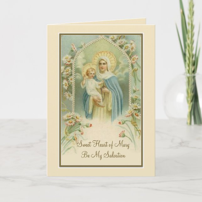 Selige Jungfrau Mary Baby Jesus Heilige Rosenkranz Karte (Vorderseite)