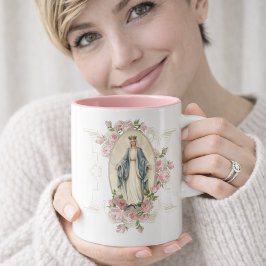 Selige Jungfrau Mary Blume Memorare Gebet Zweifarbige Tasse
