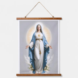 Selige Jungfrau Mary Christlich katholisch Wandteppich Mit Holzrahmen