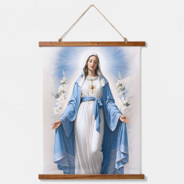 Selige Jungfrau Mary Christlich katholisch Wandteppich Mit Holzrahmen