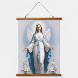 Selige Jungfrau Mary Christlich katholisch Wandteppich Mit Holzrahmen