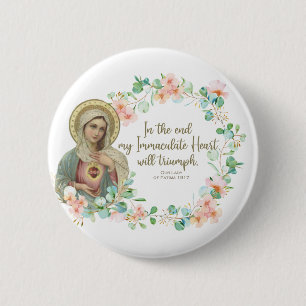 Selige Jungfrau Mary Fatima Religiöse Katholik Button