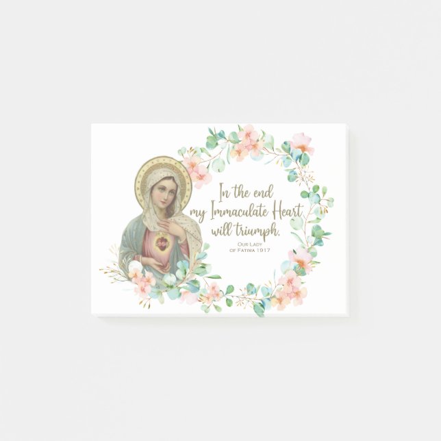 Selige Jungfrau Mary Fatima Religiöse Katholik Post-it Klebezettel (Vorderseite)