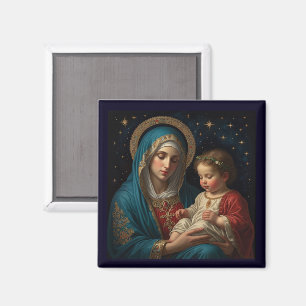 Selige Jungfrau Mary & Jesus Krippe Weihnachten Magnet