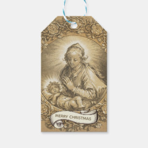Selige Jungfrau Mary Jesus Weihnachten Vintag Geschenkanhänger