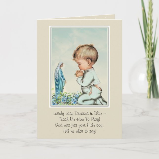 Selige Jungfrau Mary Little Boy Gedicht Karte (Vorderseite)