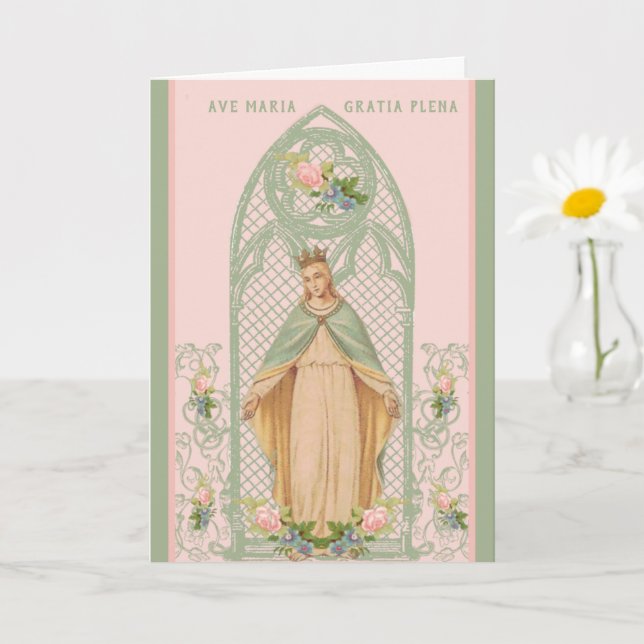 Selige Jungfrau Mary Mthers Day Katholische Karte (Kleine Pflanze)