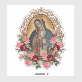 Selige Jungfrau Mary Religiöse Guadalupe Rose Aufkleber