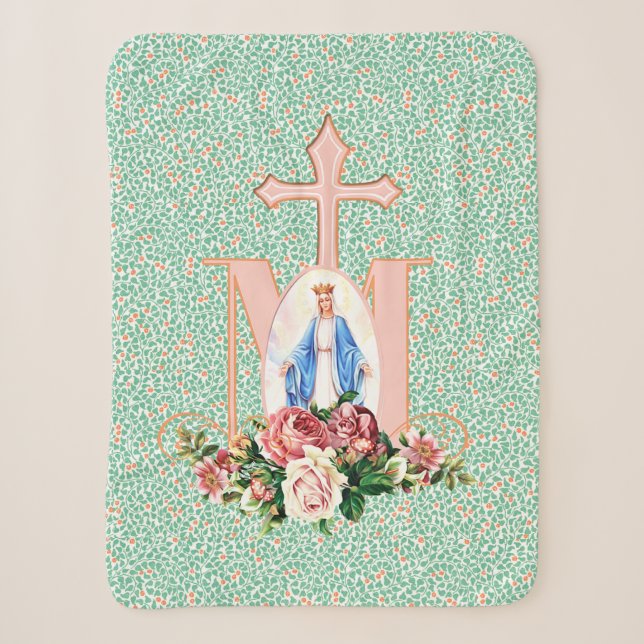 Selige Jungfrau Mary Religiöses katholisches Kreuz Sherpadecke (Vorderseite)
