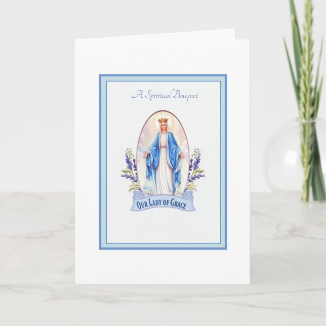 Selige Jungfrau Mary Spiritual Bouquet Gebete Karte (Vorderseite)