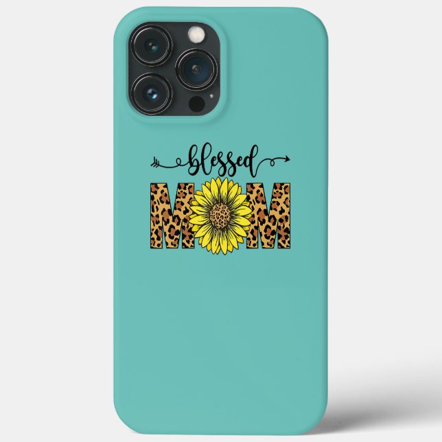Selige Mama Leopard Sonnenblumen glückliche Mütter Case-Mate iPhone Hülle (Rückseite)