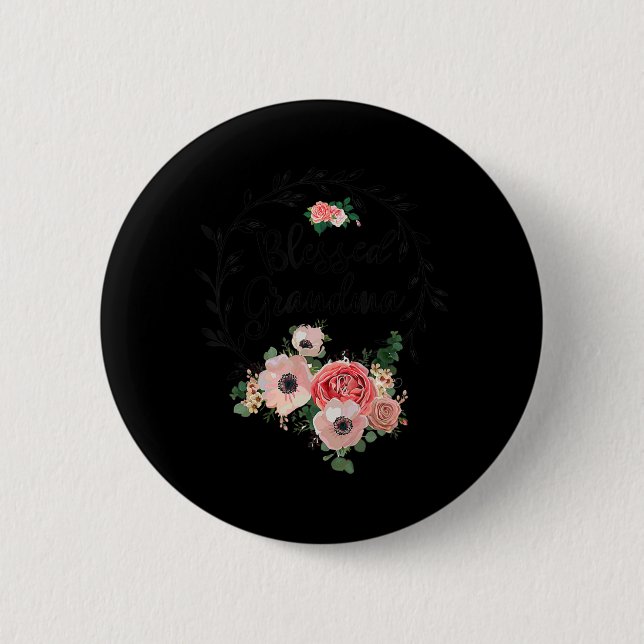 Selige Oma für Blume-Dekoration Button (Vorderseite)