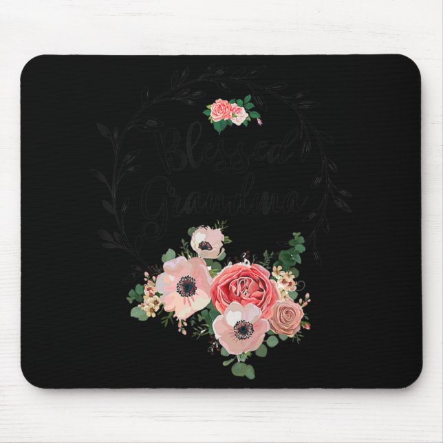 Selige Oma für Blume-Dekoration Mousepad (Vorne)