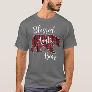 Selige Tantentasche Bär Roter Tartan Kariertes Mus T-Shirt
