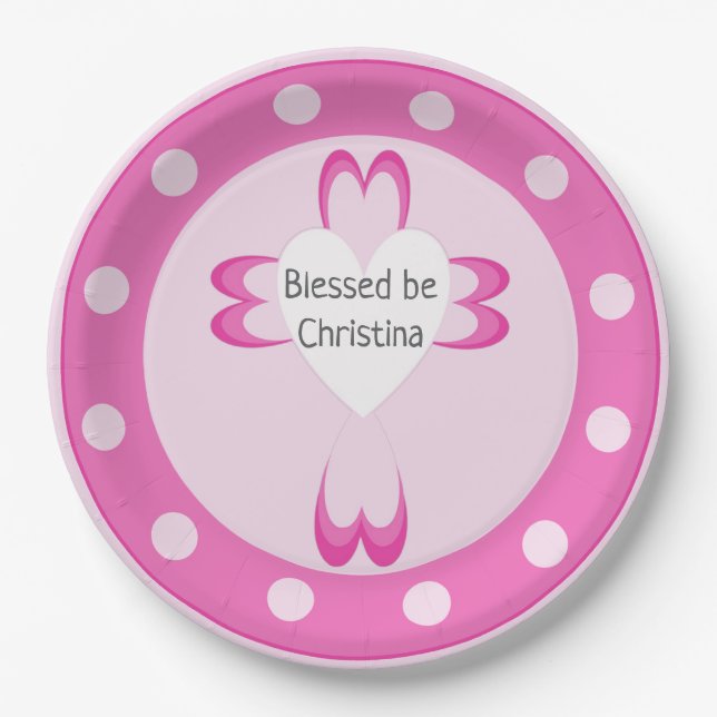 Selige Taufe Pappteller (Vorderseite)